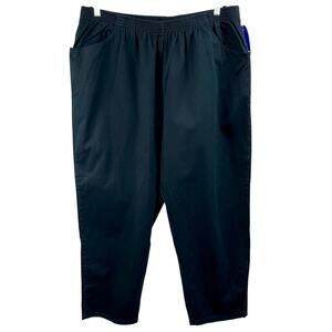 Cascade Blues Blue Black Pull On Elastic Waist High-Rise Pant NWT Plus 24W Short